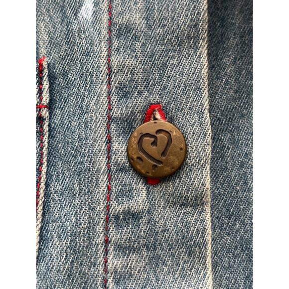 Mickey Stuff for Kids Girls 6X Blue Jean Denim LongSleeves Embroidery Details - Picture 9 of 13